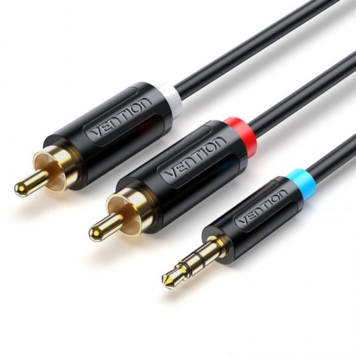 Vention Cable estéreo BCLBH Jack 3.5 macho a 2x RCA macho 2m negro Vention Cable estéreo BCLBH Jack 3.5 macho a 2x RCA macho 2m negro